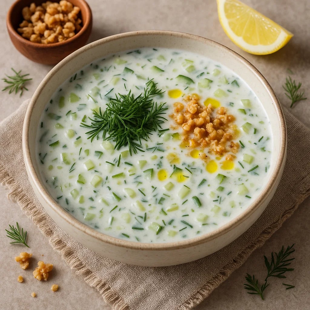 Салата Снежанка с кисело мляко „Бачо Илия“ - Традиционна българска рецепта с продукти Бачо Илия